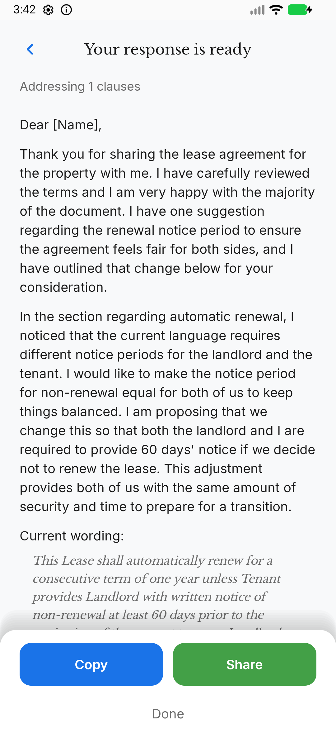 Finished negotiation letter